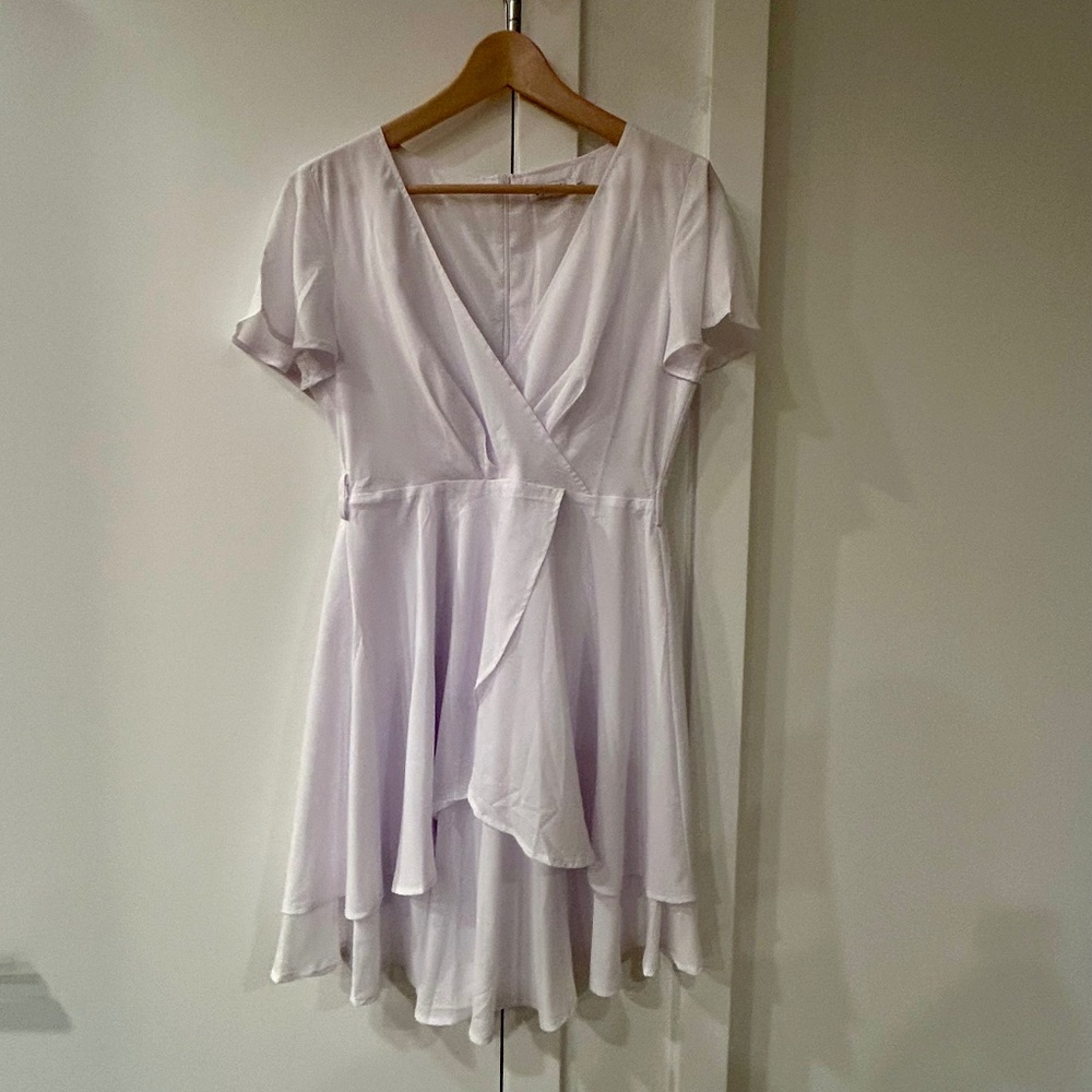 Kojoin white wrap skater dress – size M